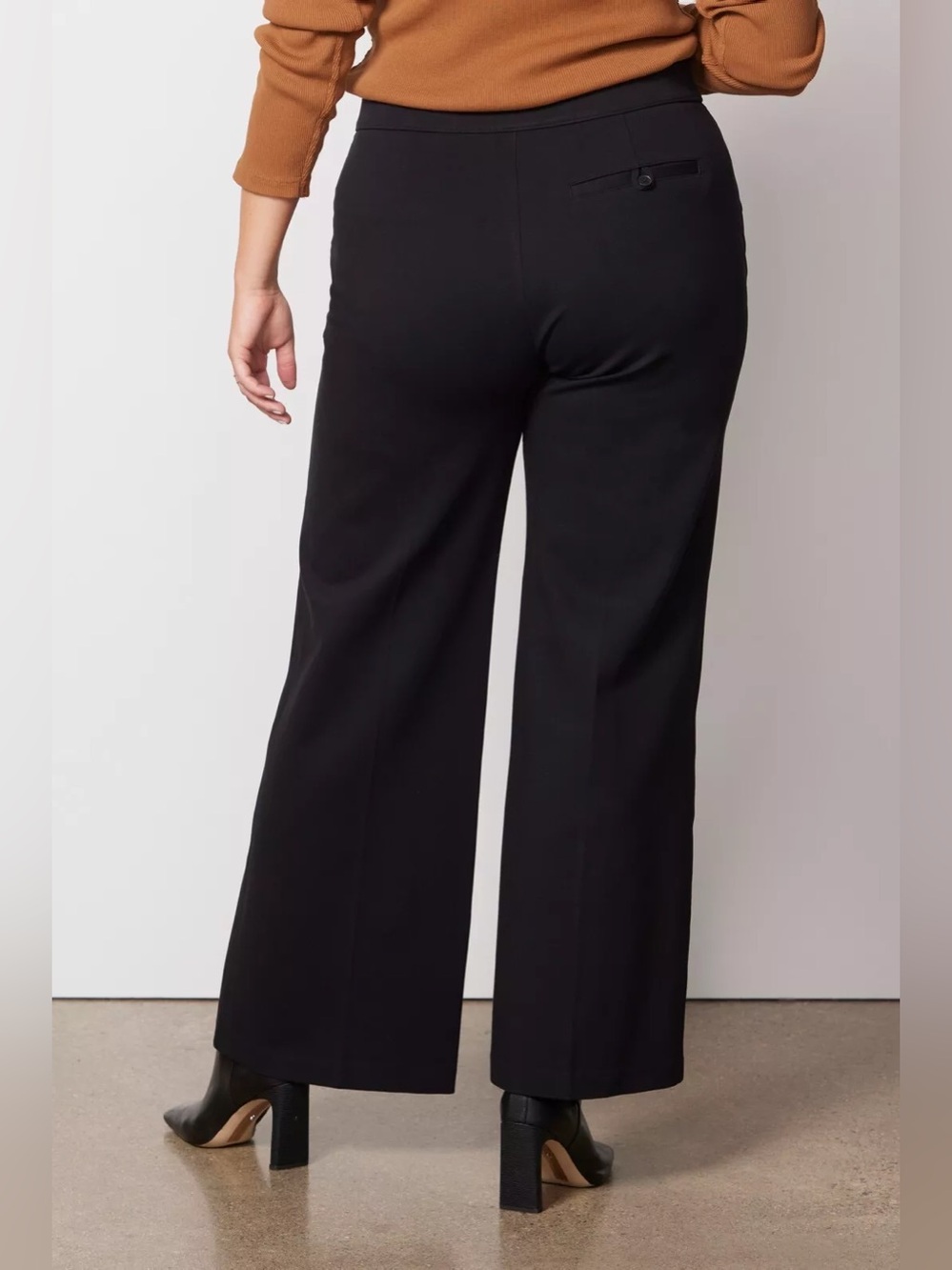 SPANX PerfectFit Ponte Wide Leg Pants Black Smoothing Pull-On Women’s Large - Picture 11 of 14